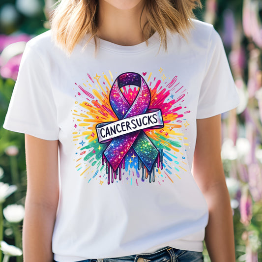 Cancer Sucks Bright Colors T-shirt