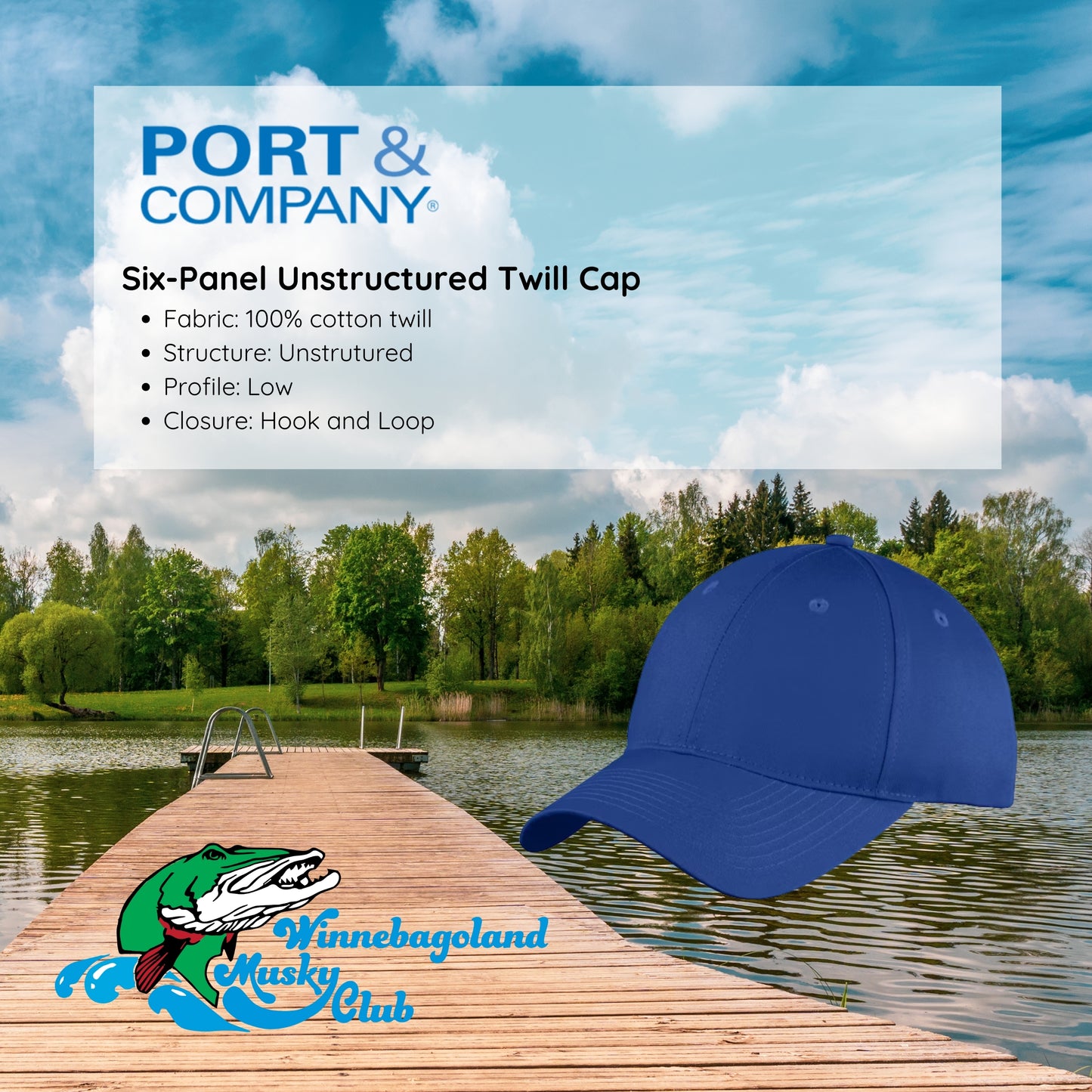WMC - Port & Company Six-Panel Unstructured Twill Cap