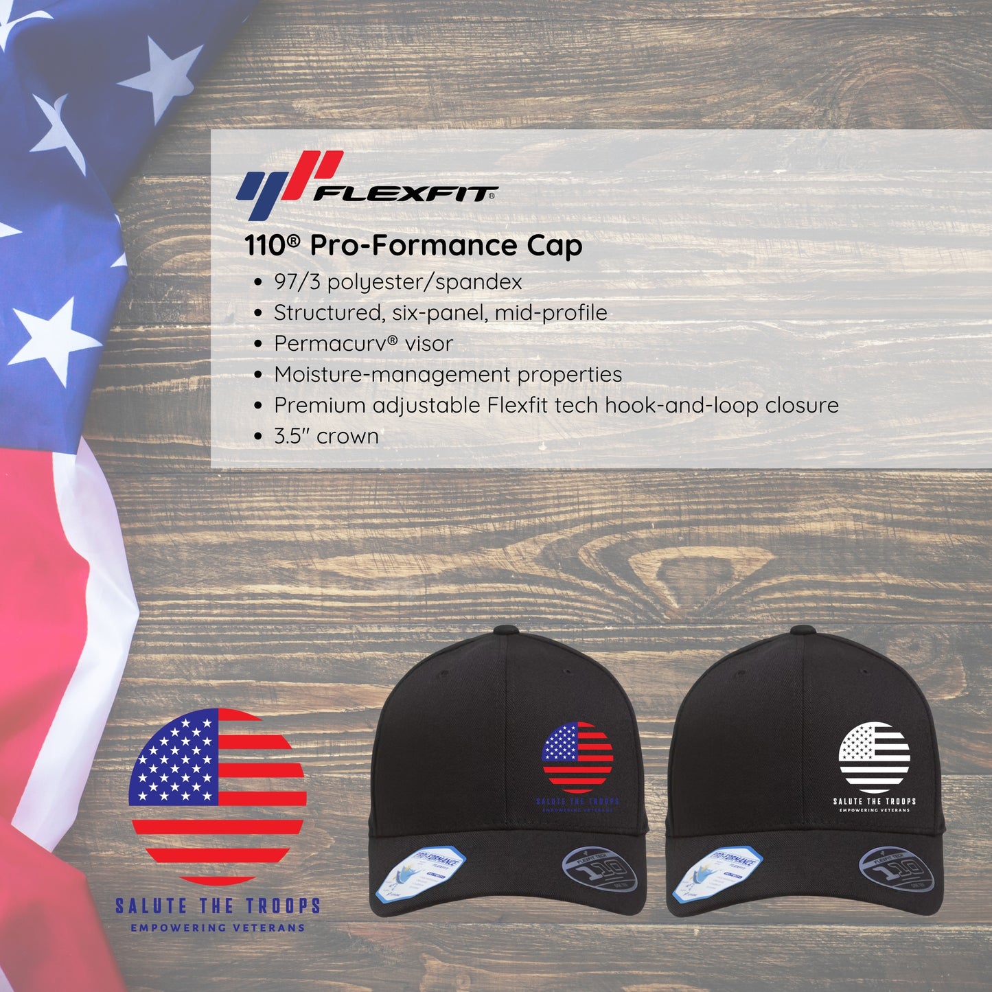 Salute the Troops - FlexFit 110® Pro-Formance Cap