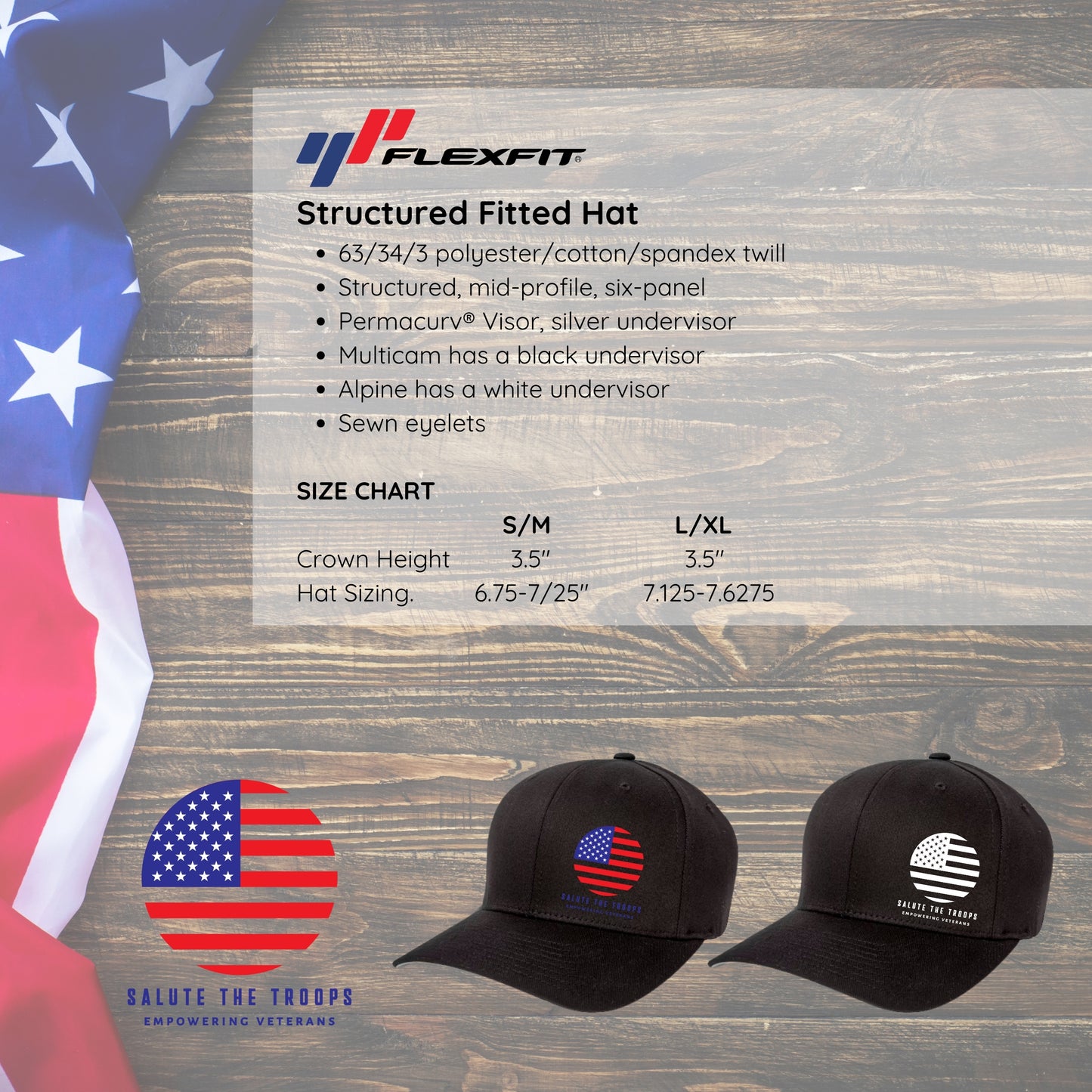 Salute the Troops - FlexFit Structured Fitted Hat