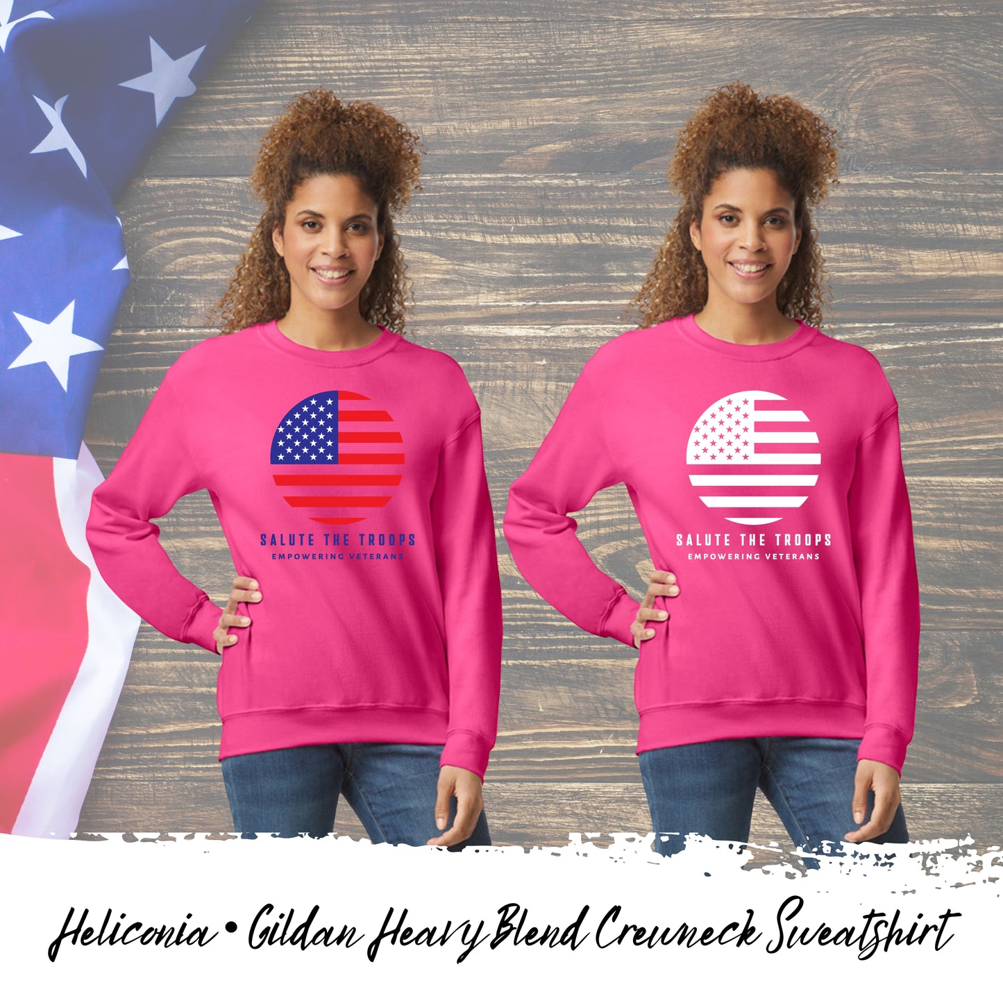Salute the Troops - Heavy Blend Crewneck Sweatshirt (Unisex)