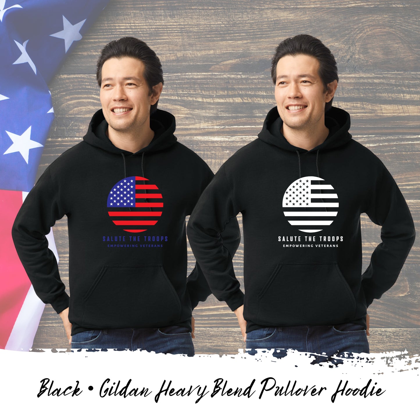 Salute the Troops - Heavy Blend Pullover Hoodie (Unisex)