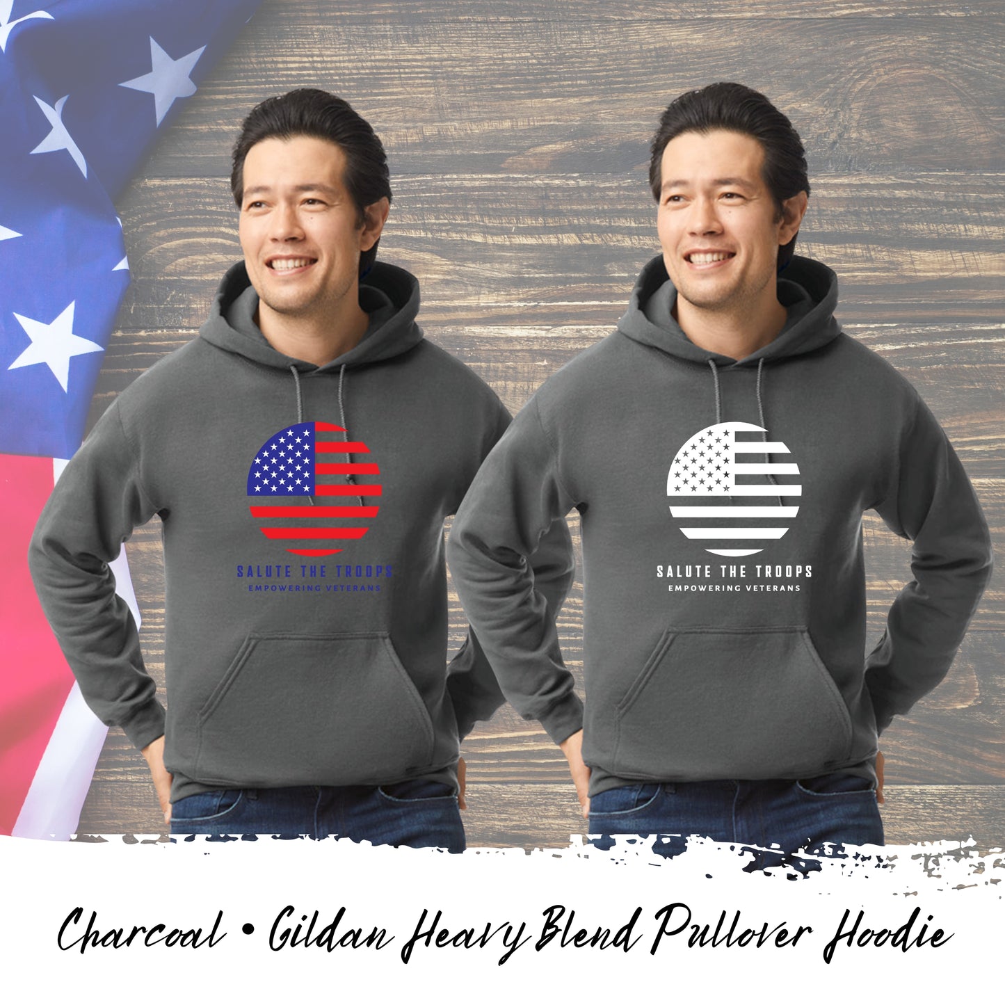 Salute the Troops - Heavy Blend Pullover Hoodie (Unisex)