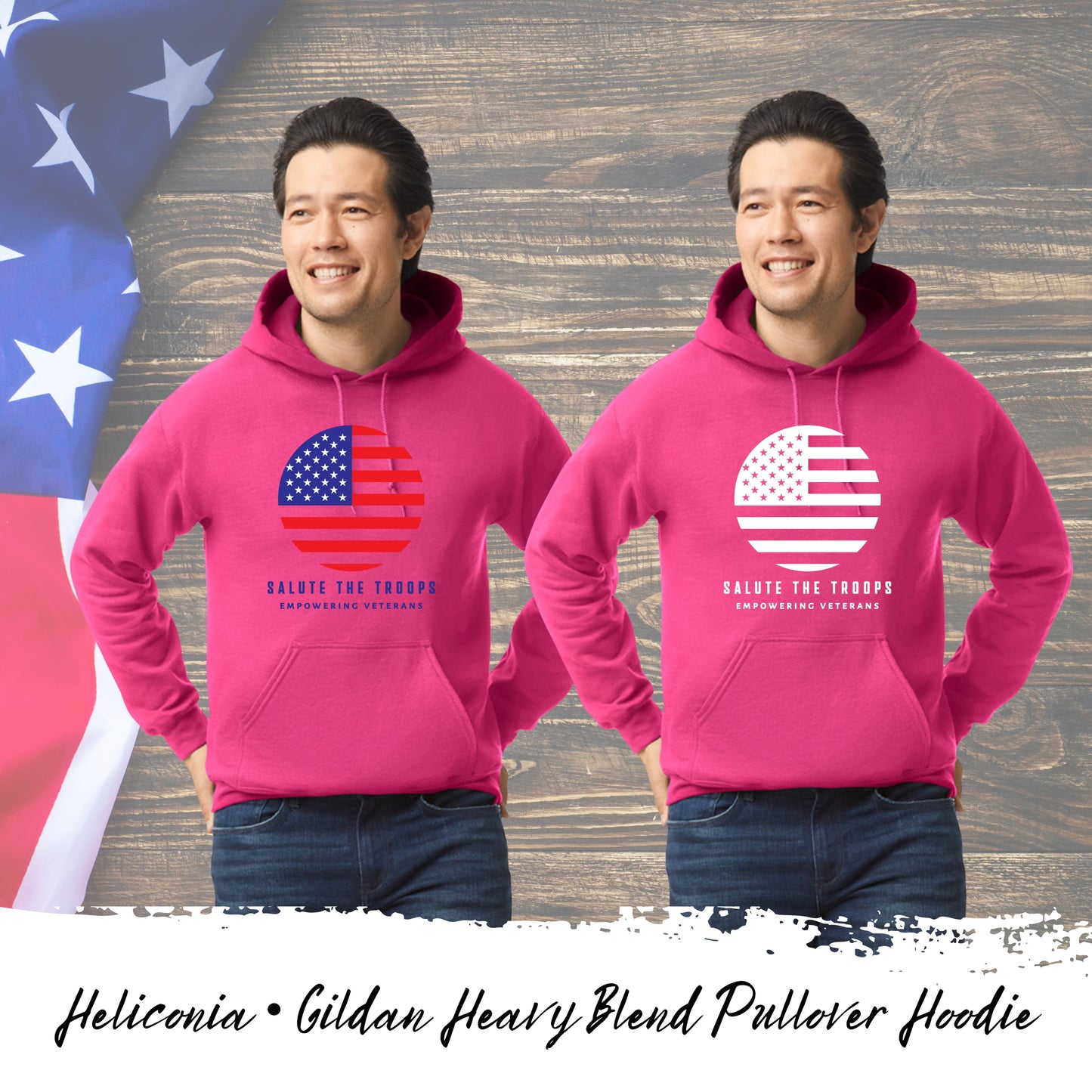 Salute the Troops - Heavy Blend Pullover Hoodie (Unisex)