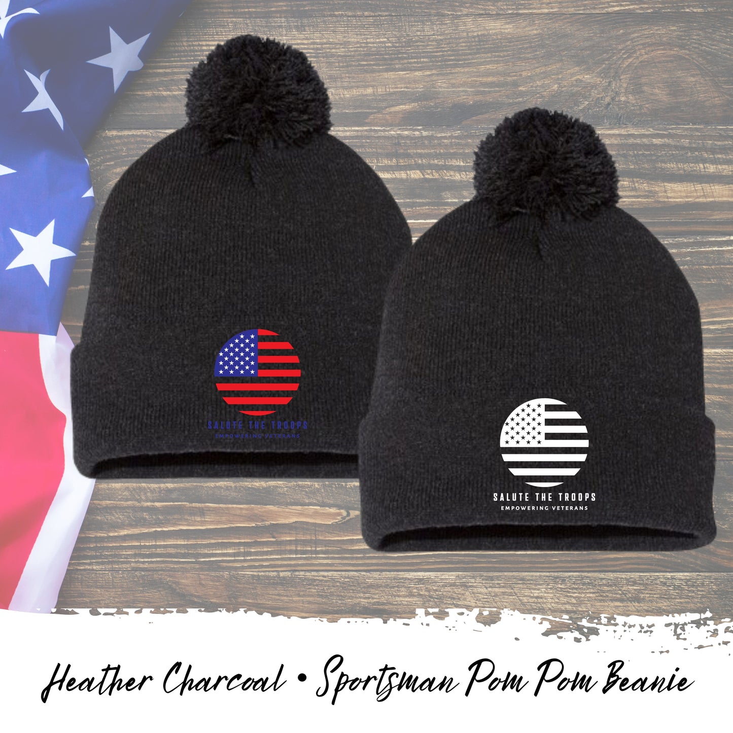 Salute the Troops - Sportsman Pom Pom Beanie