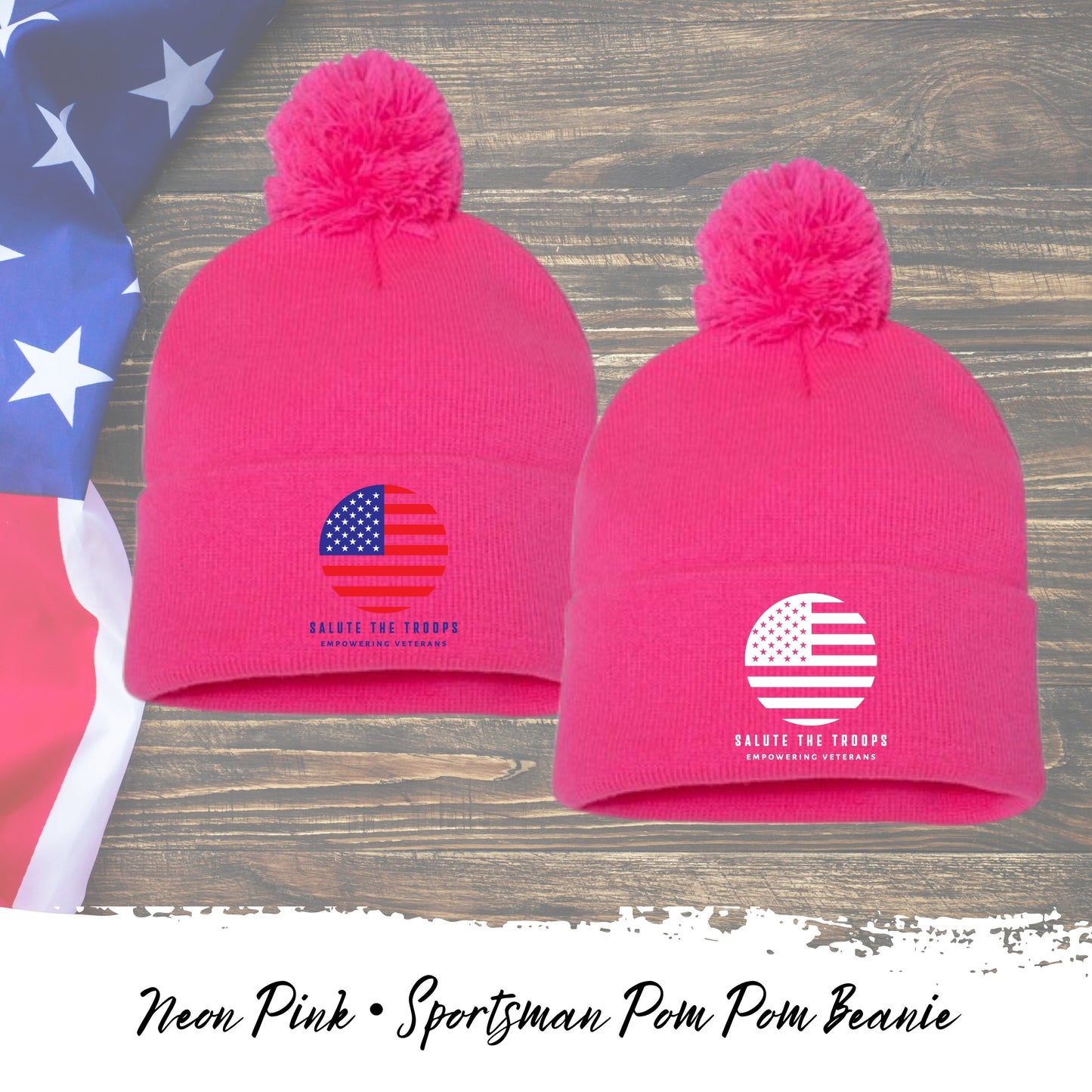 Salute the Troops - Sportsman Pom Pom Beanie