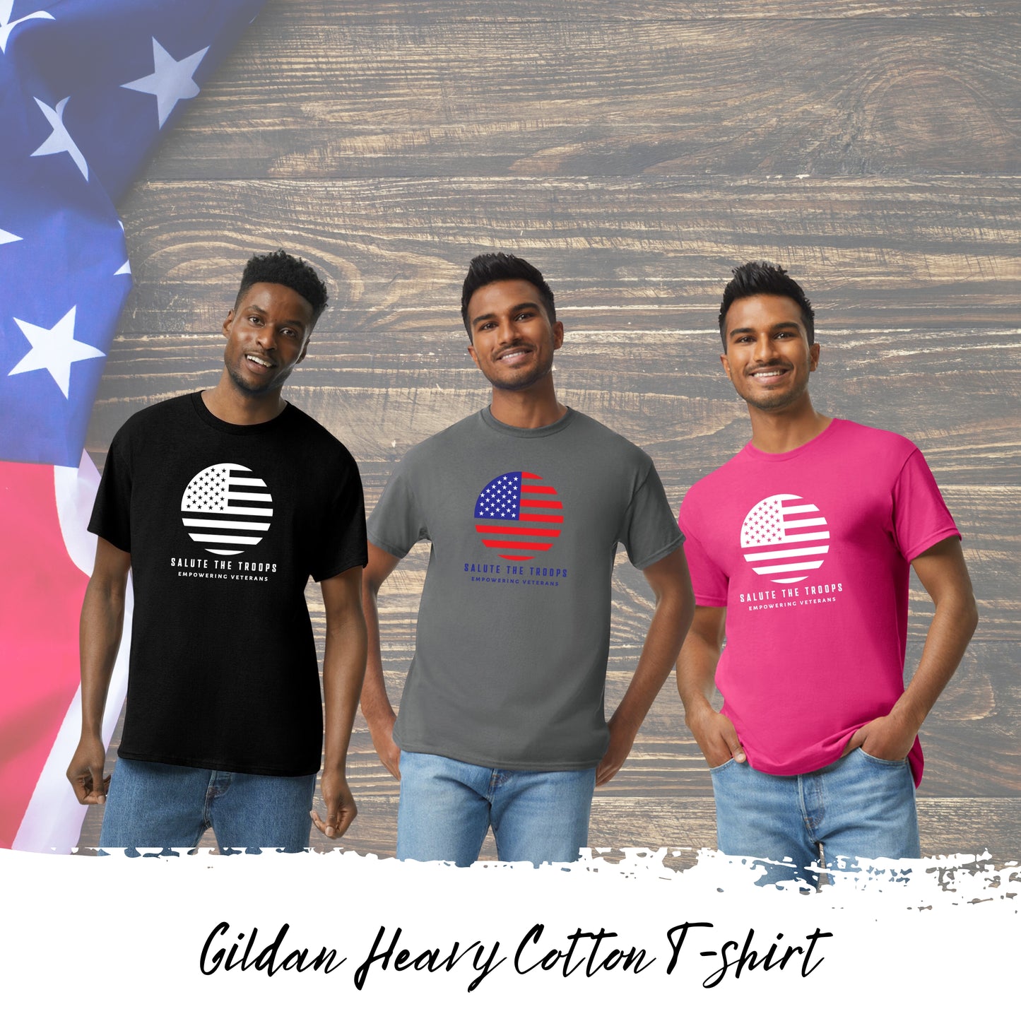 Salute the Troops - Heavy Cotton T-Shirt (Unisex)
