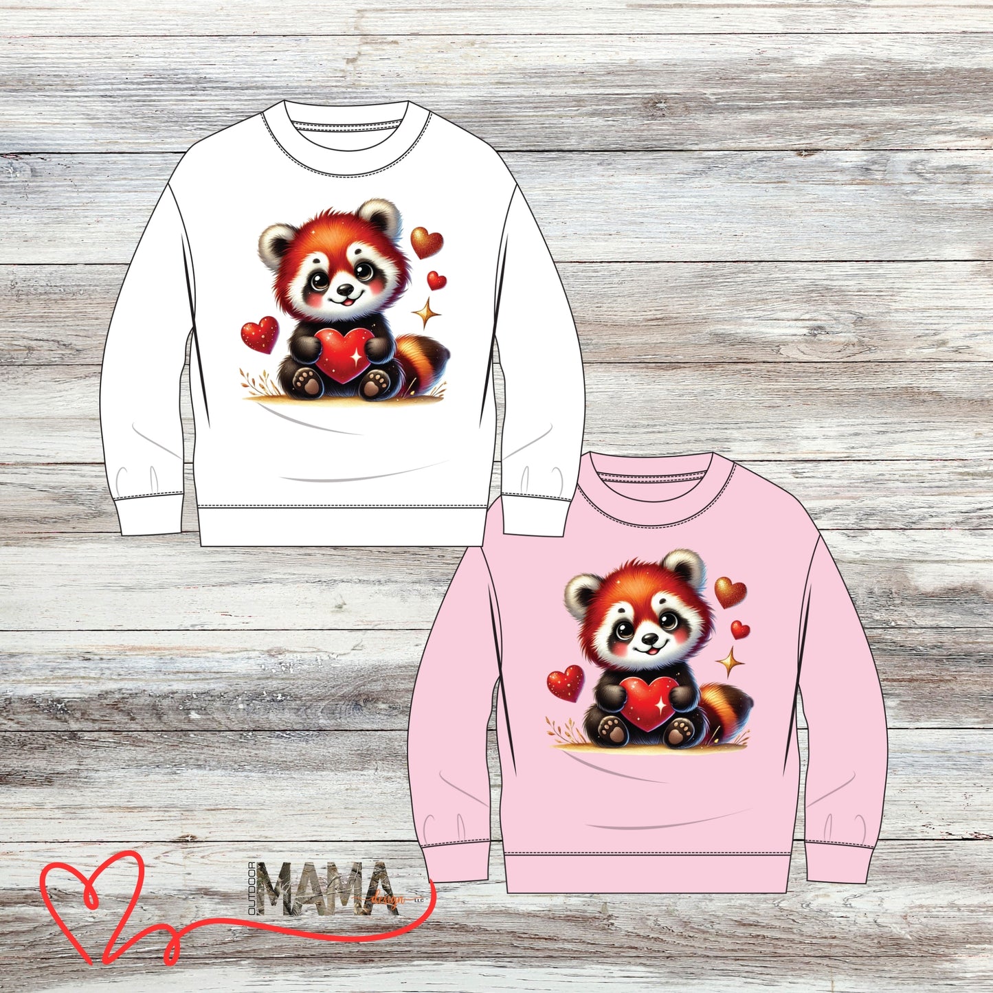 Red Panda Love Crew Sweatshirt