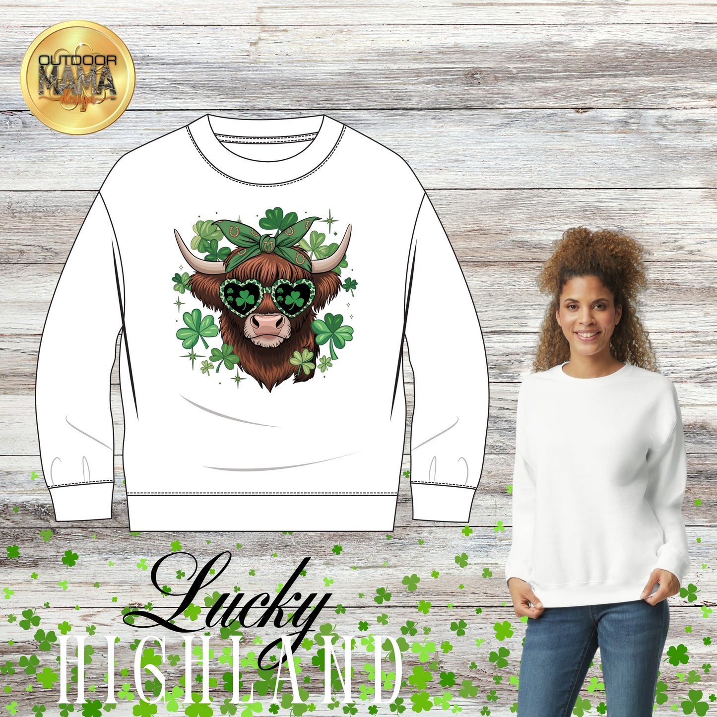 St. Patty's Lucky Highland Cow shirts