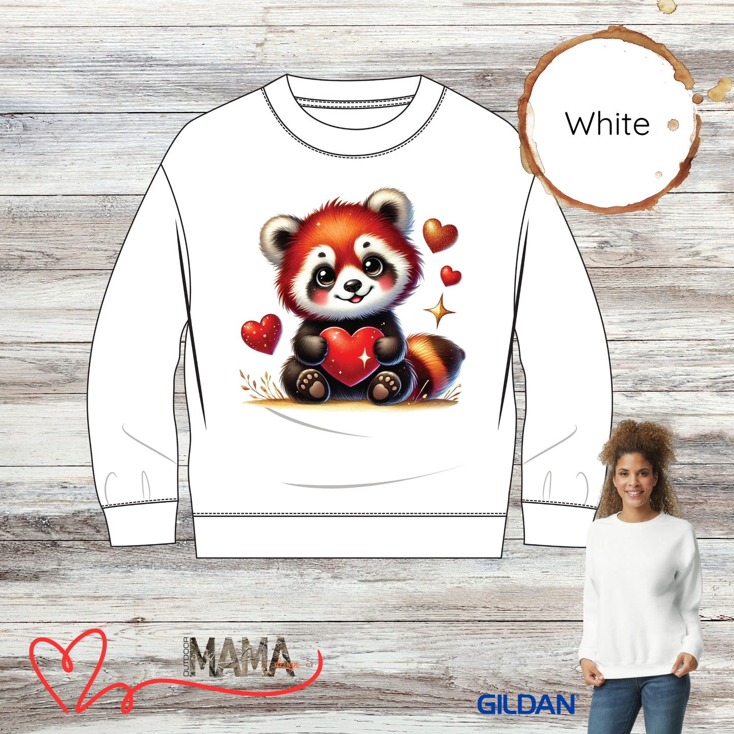 Red Panda Love Crew Sweatshirt