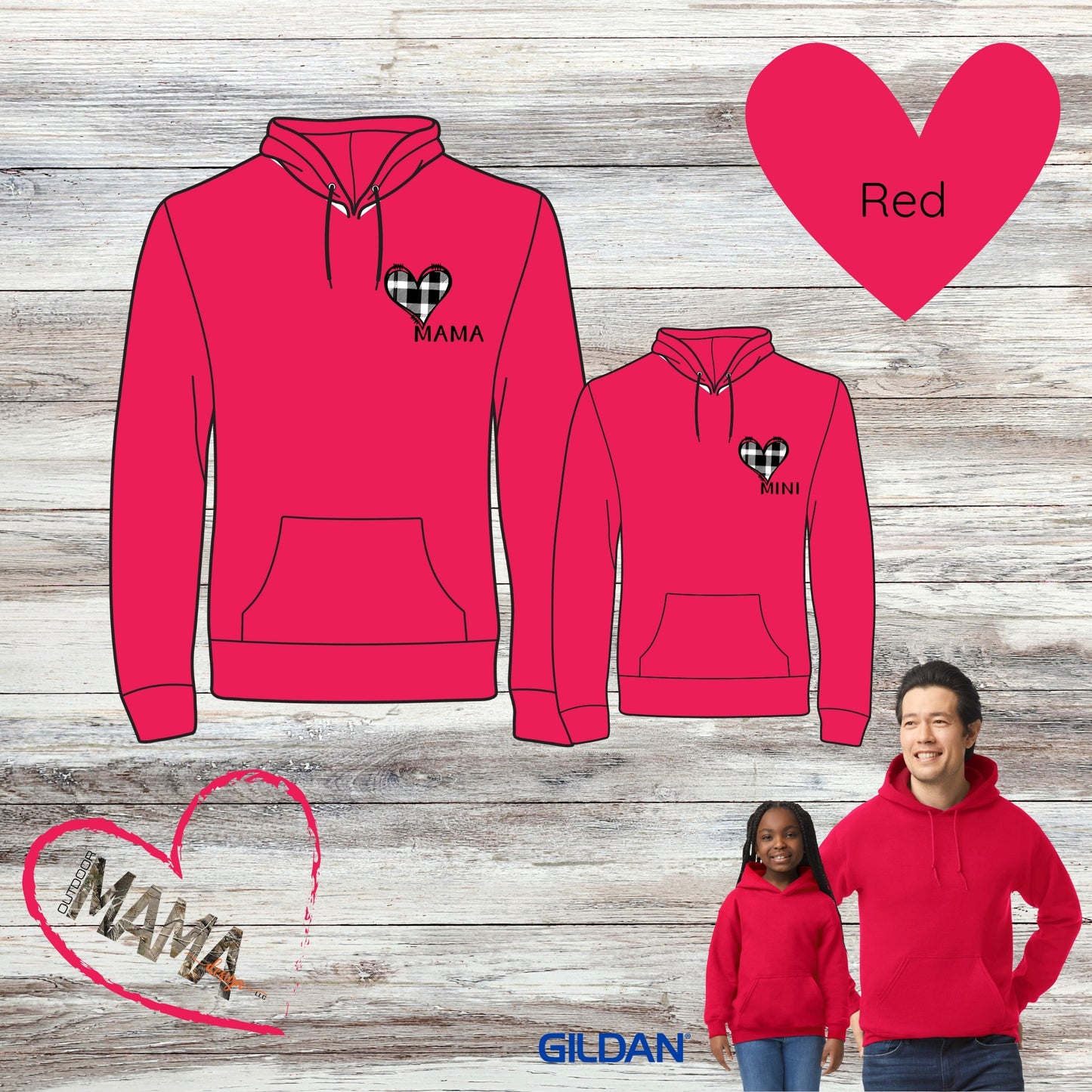 Mama Heart Hooded Sweatshirt