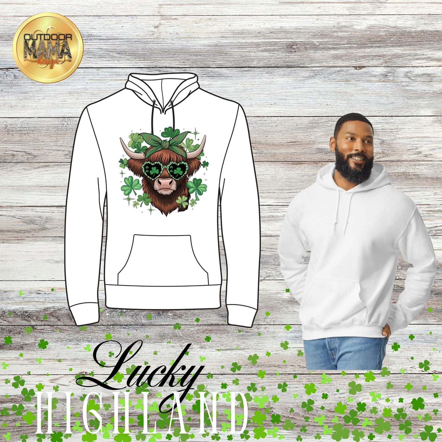 St. Patty's Lucky Highland Cow shirts