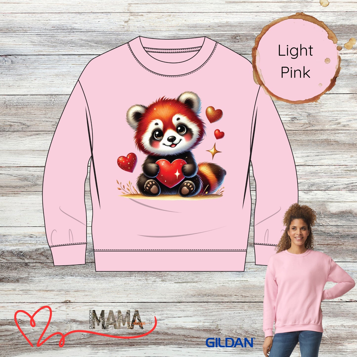 Red Panda Love Crew Sweatshirt