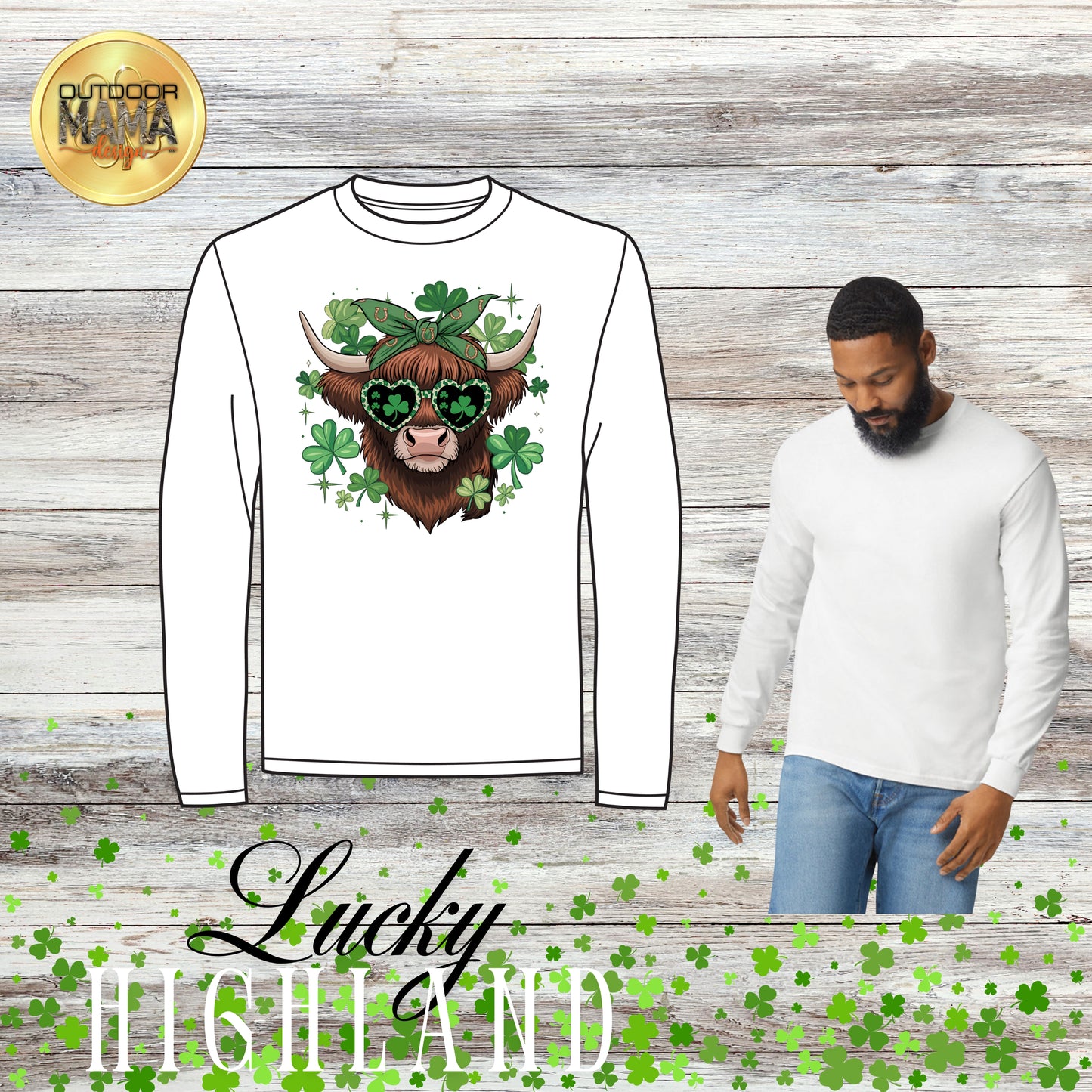 St. Patty's Lucky Highland Cow shirts