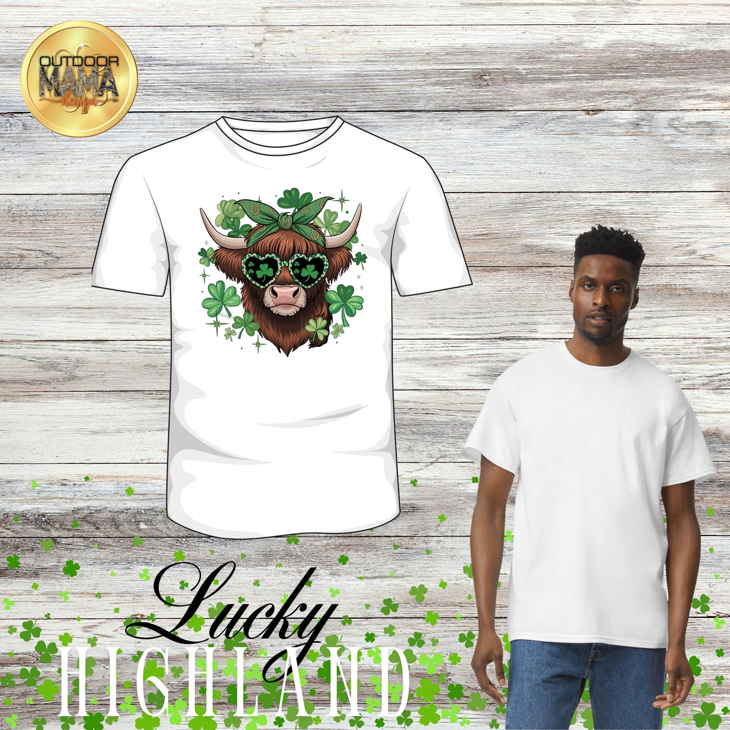 St. Patty's Lucky Highland Cow shirts