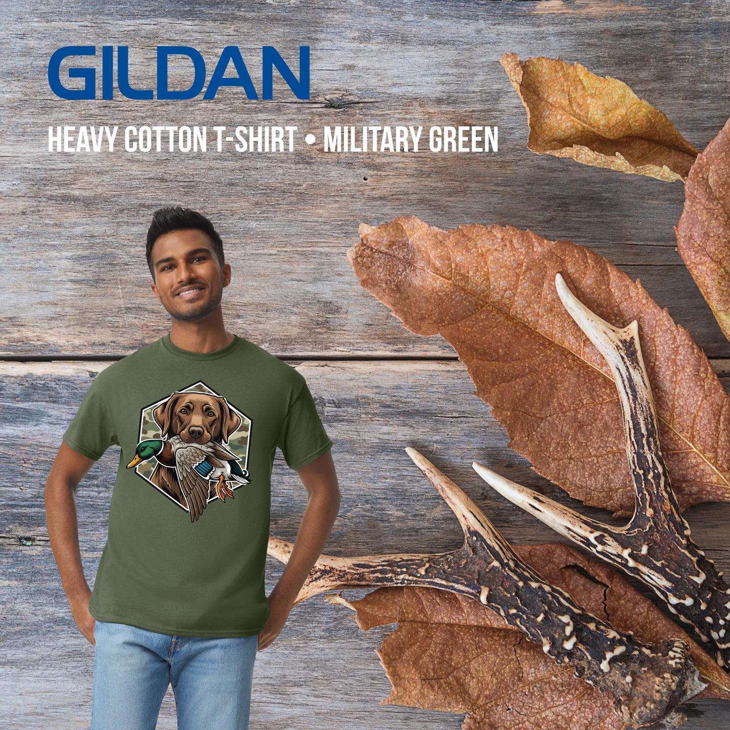 Hunting Duck Dog - Gildan Heavy Cotton T-Shirt