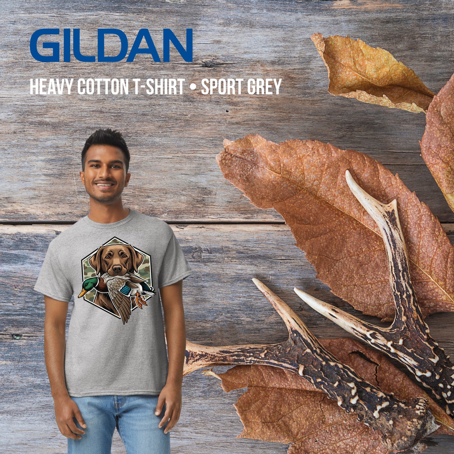 Hunting Duck Dog - Gildan Heavy Cotton T-Shirt