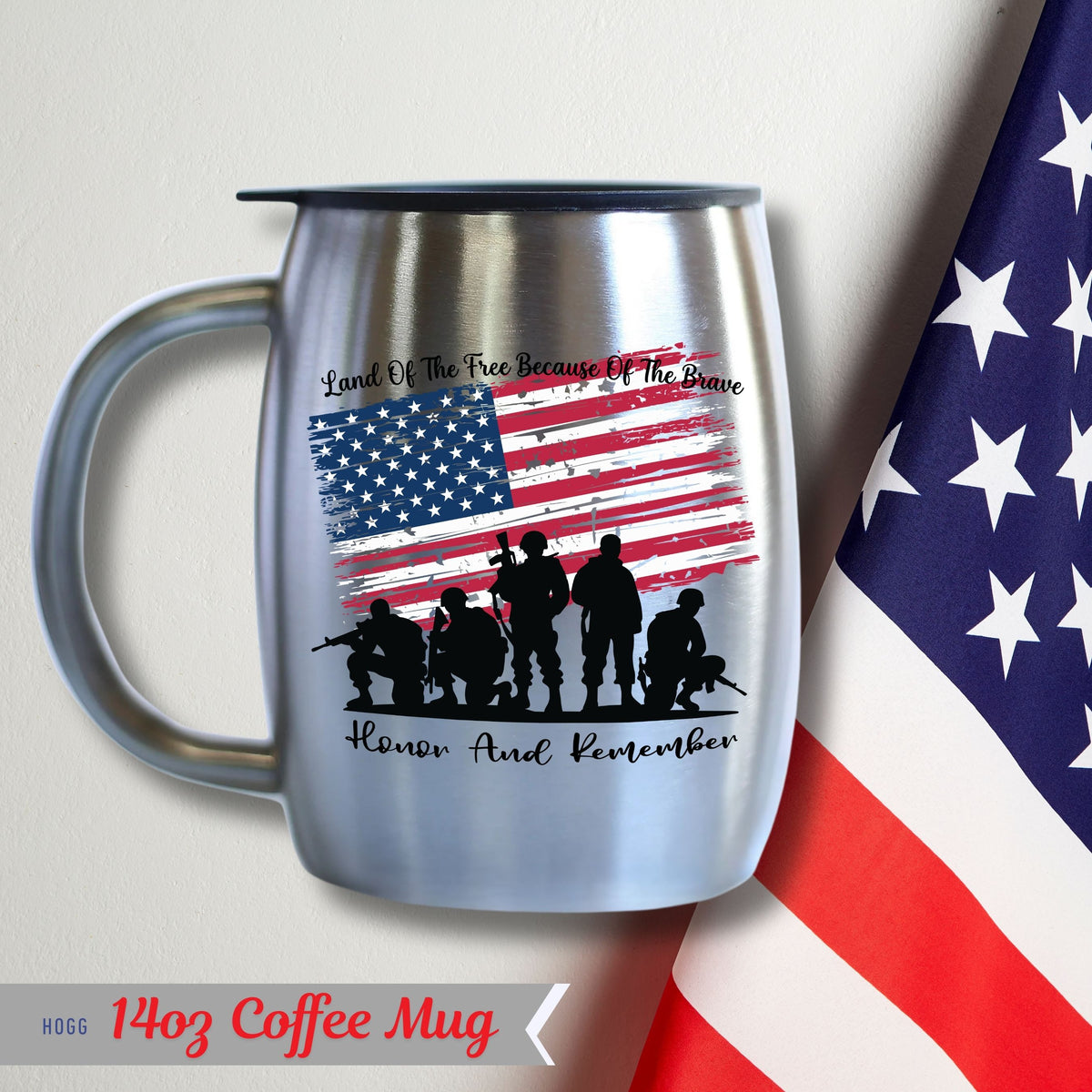 Salute the Troops - 14oz Stainless Steel Coffee Mug