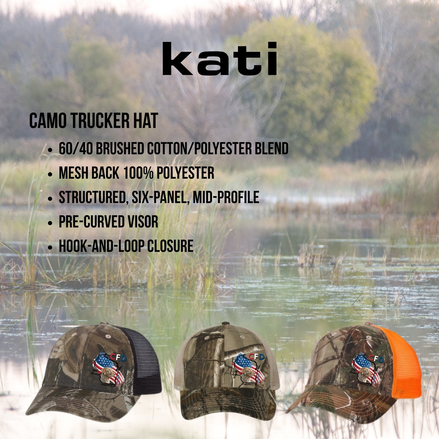CFD 2026 -  KATI LC5M Camo Trucker Hat