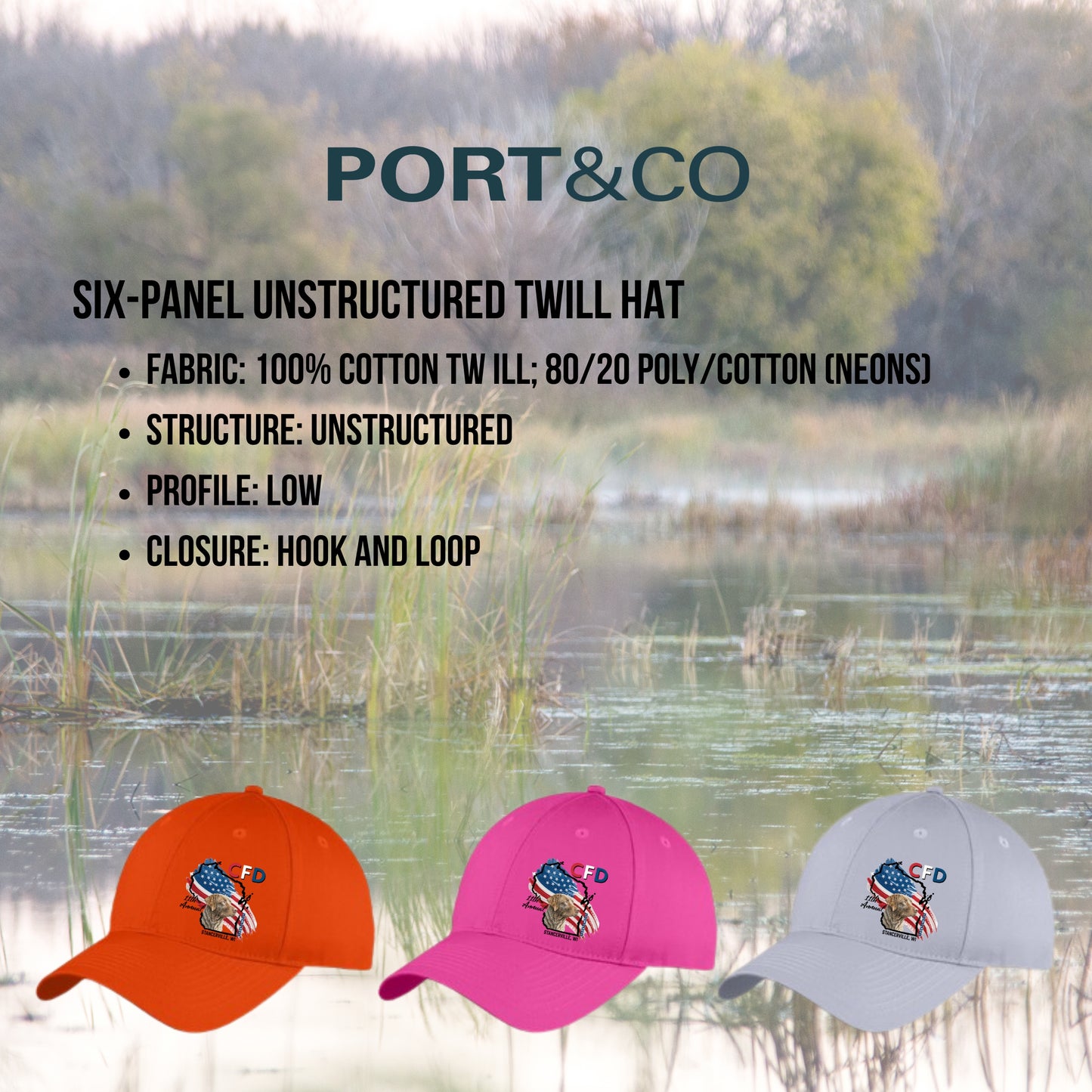 CFD 2026 -  Port & Co Six-Panel Unstructured Twill Hat