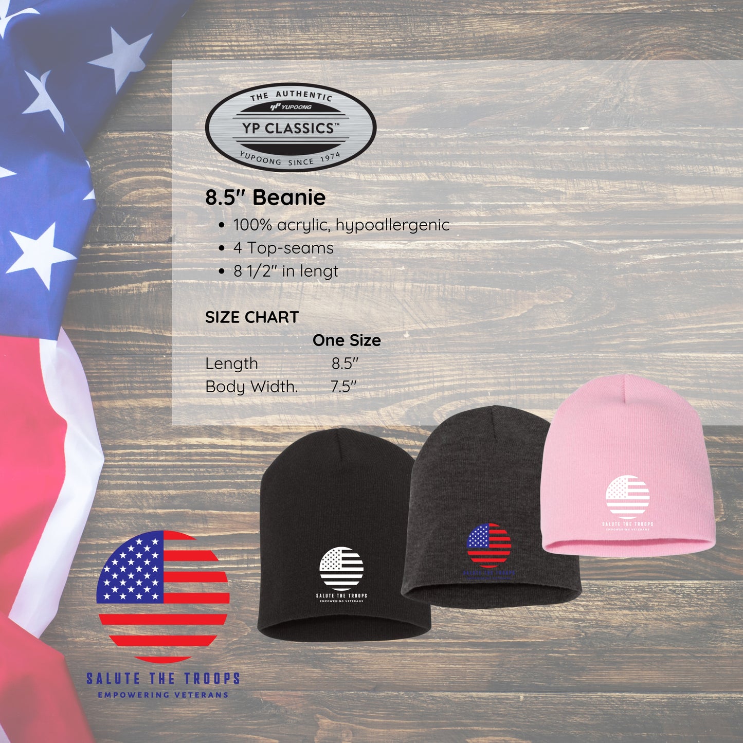 Salute the Troops - YP Classics 8.5" Beanie