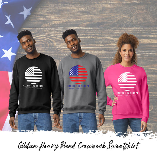 Salute the Troops - Heavy Blend Crewneck Sweatshirt (Unisex)