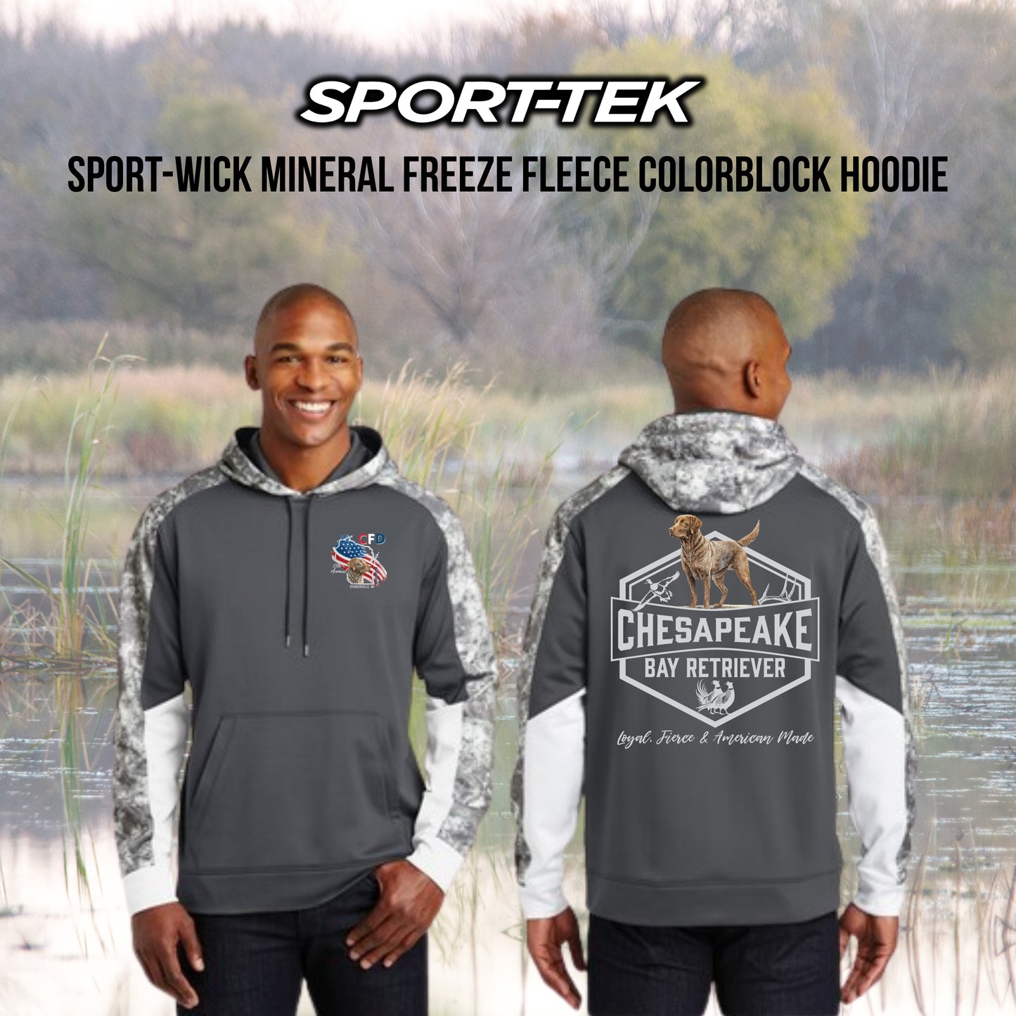 CFD 2026 - Sport-Tek Sport-Wick Mineral Freeze Fleece Colorblock Hoodie *BEING DISCONTINUED*