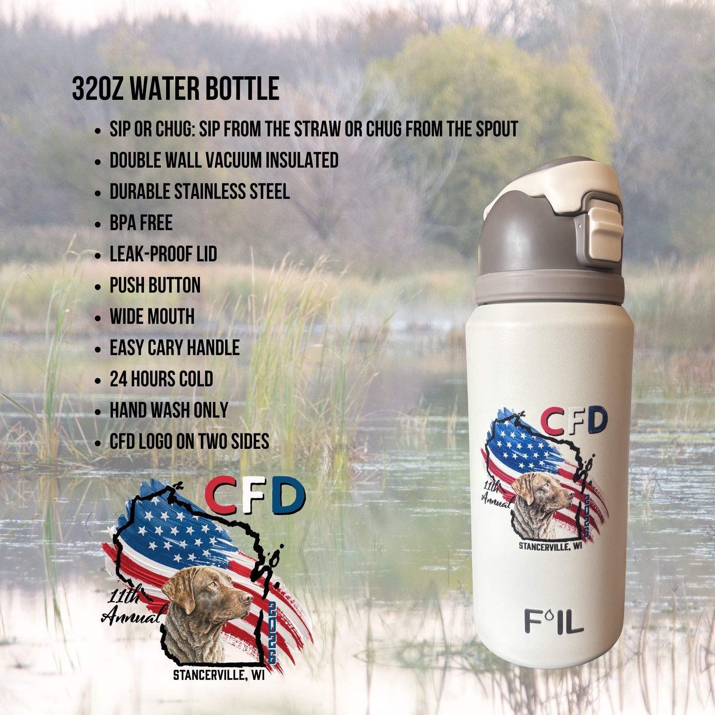 CFD 32oz Water Bottle  *LIMITED STOCK*